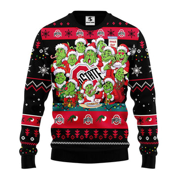 Ohio State Buckeyes 12 Grinch Xmas Day Ugly Christmas Sweater Moonbestprint