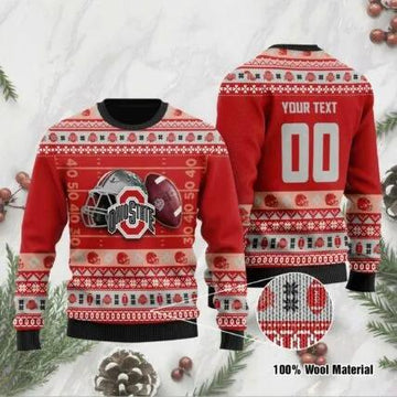 Ohio State Buckeyes Custom Ugly Christmas Sweater, NCAA Christmas Sweater Moonbestprint