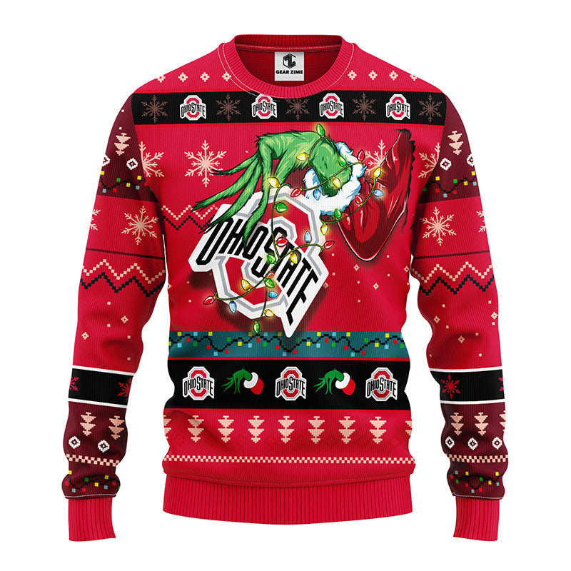 Ohio State Buckeyes Grinch Ugly Christmas Sweater Moonbestprint