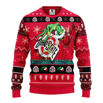 Ohio State Buckeyes Grinch Ugly Christmas Sweater Moonbestprint