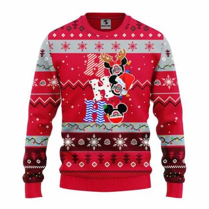 Ohio State Buckeyes Hohoho Ugly Christmas Sweater, NCAA Christmas Sweater Moonbestprint