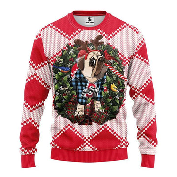 Ohio State Buckeyes Pub Dog Ugly Christmas Sweater, NCAA Christmas Sweater Moonbestprint