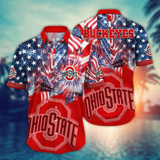 Ohio State Buckeyes Style Hot Trending Summer NCAA Flower Aloha Hawaiian Shirt 11, NCAA Hawaiian Shirt Moonbestprint