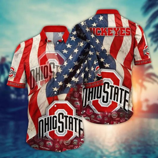 Ohio State Buckeyes Style Hot Trending Summer NCAA Flower Aloha Hawaiian Shirt 12, NCAA Hawaiian Shirt Moonbestprint