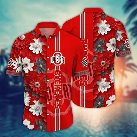 Ohio State Buckeyes Style Hot Trending Summer NCAA Flower Aloha Hawaiian Shirt 14, NCAA Hawaiian Shirt Moonbestprint