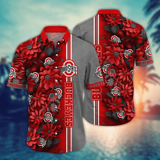 Ohio State Buckeyes Style Hot Trending Summer NCAA Flower Aloha Hawaiian Shirt 4, NCAA Hawaiian Shirt Moonbestprint