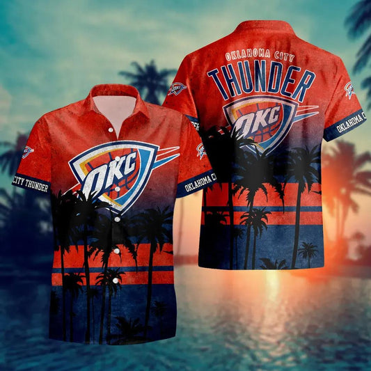 Oklahoma City Thunder Aloha Hawaiian Shirt, NCAA Hawaiian Shirt Moonbestprint