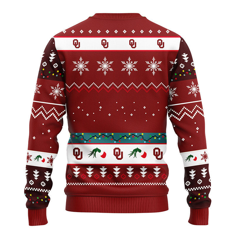 Oklahoma Sooners 12 Grinch Xmas Day Ugly Christmas Sweater Moonbestprint