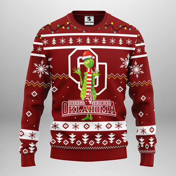 Oklahoma Sooners Funny Grinch Ugly Christmas Sweater Moonbestprint