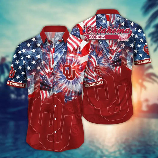 Oklahoma Sooners NCAA Flower Aloha Hawaiian Shirt 10, NCAA Hawaiian Shirt Moonbestprint