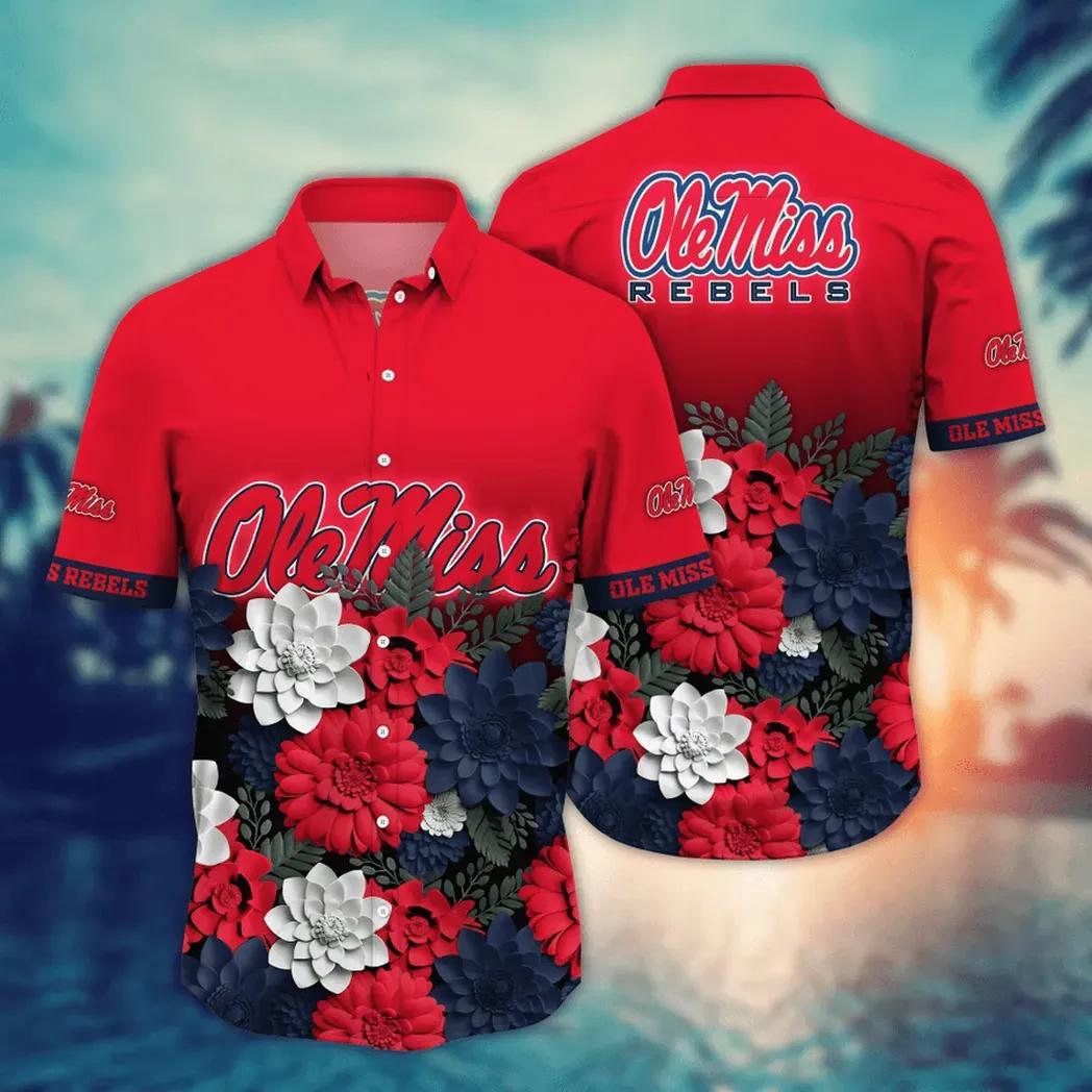 Ole Miss Rebels NCAA Flower Aloha Hawaiian Shirt 13, NCAA Hawaiian Shirt Moonbestprint