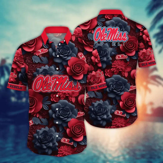 Ole Miss Rebels NCAA Flower Aloha Hawaiian Shirt 7, NCAA Hawaiian Shirt Moonbestprint