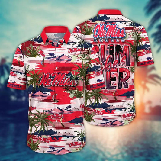 Ole Miss Rebels NCAA Flower Aloha Hawaiian Shirt 8, NCAA Hawaiian Shirt Moonbestprint