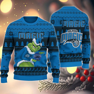 Orlando Magic Grinch Stolen Ugly Christmas Sweater, NBA Chritsmas Sweater Moonbestprint