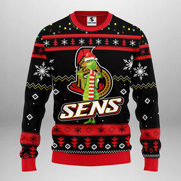 Ottawa Senators Funny Grinch Ugly Christmas Sweater Moonbestprint