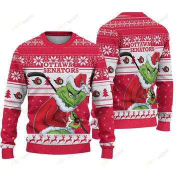 Ottawa Senators Grinch Stolen Ugly Christmas Sweater, NHL Christmas Sweater Moonbestprint