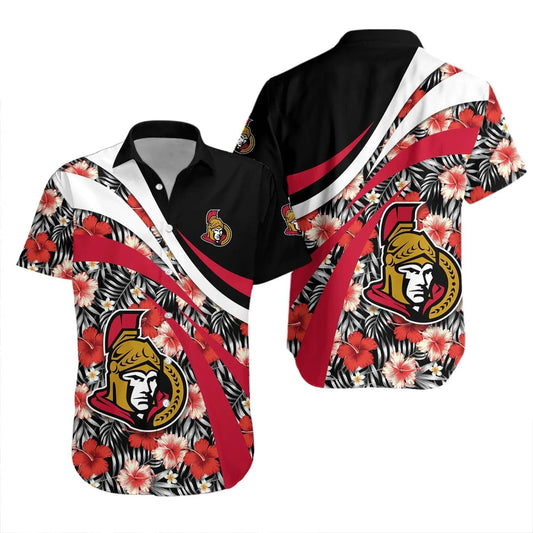 Ottawa Senators Hawaiian Shirt Hibiscus Sport Style - NHL, NHL Hawaiian Shirt Moonbestprint