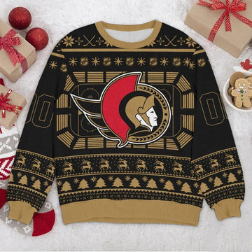 Ottawa Senators NHL Custom Ugly Christmas Sweater, NHL Christmas Sweater Moonbestprint