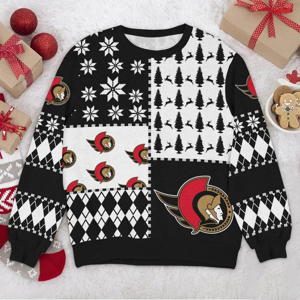 Ottawa Senators NHL Ugly Christmas Sweater, NHL Christmas Sweater Moonbestprint