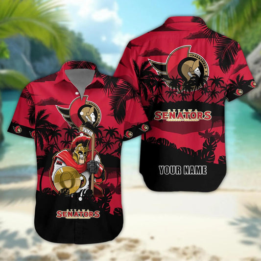 Ottawa Senators Personalized Hawaiian Shirt – Custom Name, NHL Hawaiian Shirt Moonbestprint