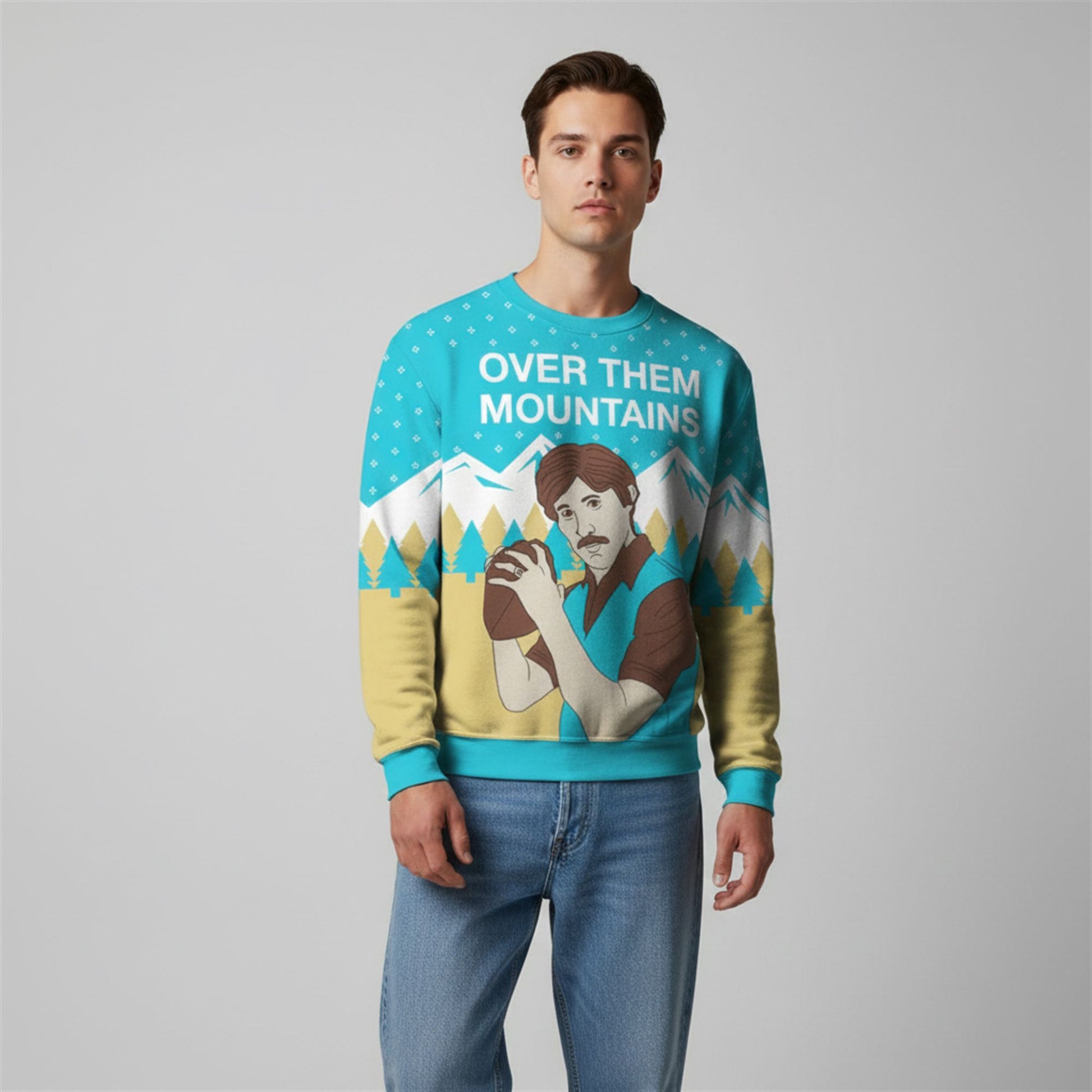 Over Them Mountains Uncle Rico Ugly Sweater 2026 Christmas - Moonbestprint