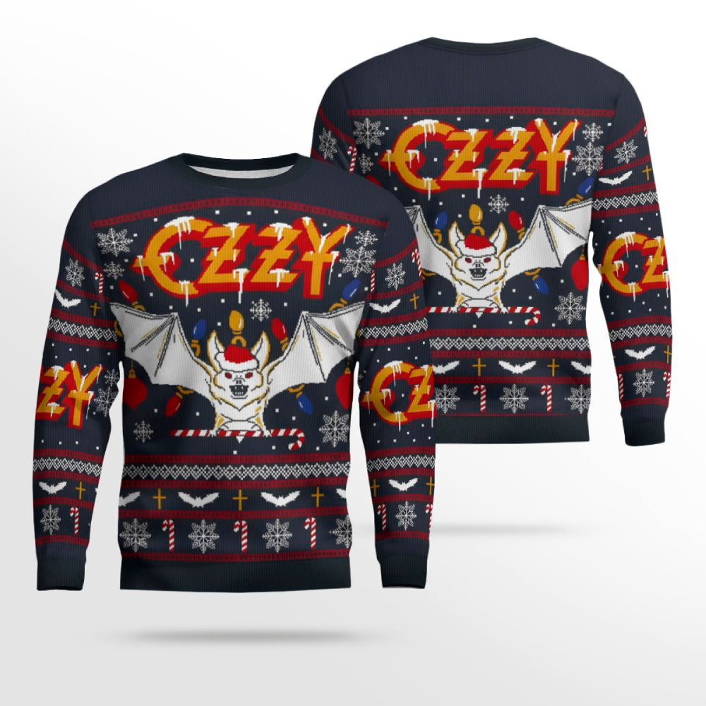 Ozzy Osbourne Multicolour Holiday Christmas Ugly Sweater – Moonbestprint