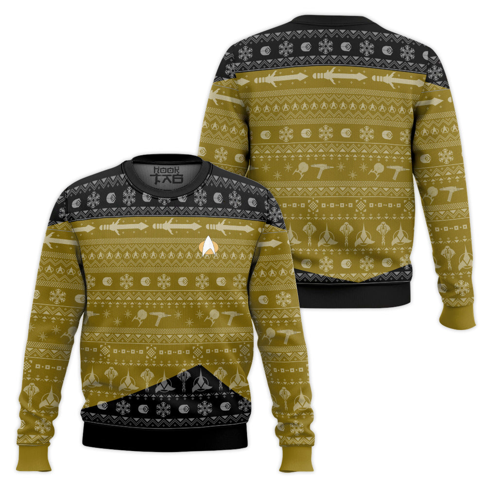 3D S.T The Next Generation 1987 Yellow Ugly Christmas Ugly Sweater – Moonbestprint