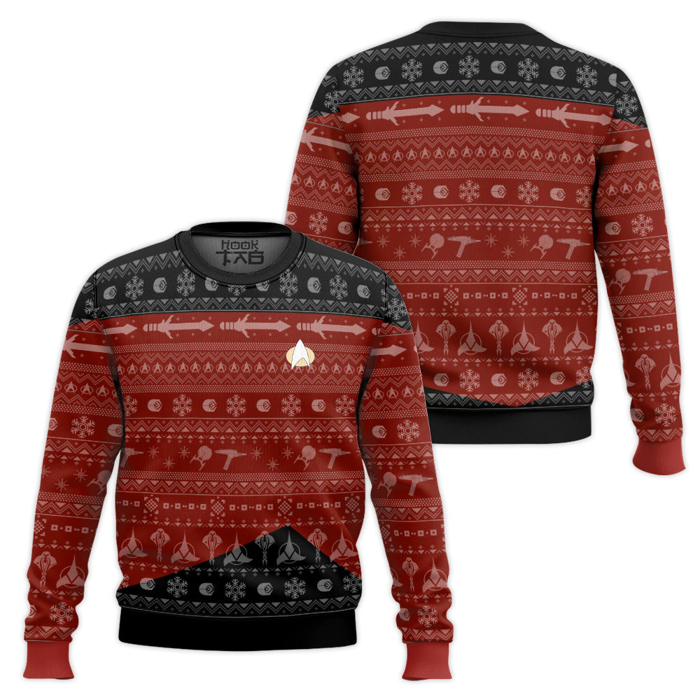 3D S.T The Next Generation 1987 Red Ugly Christmas Ugly Sweater – Moonbestprint