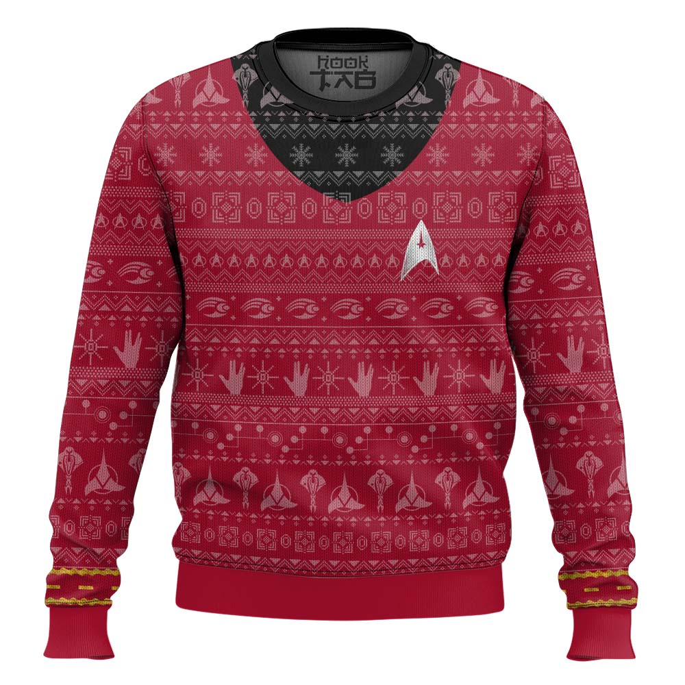 3D S.T The Original Series 1966 1969 Red Ugly Christmas Ugly Sweater – Moonbestprint