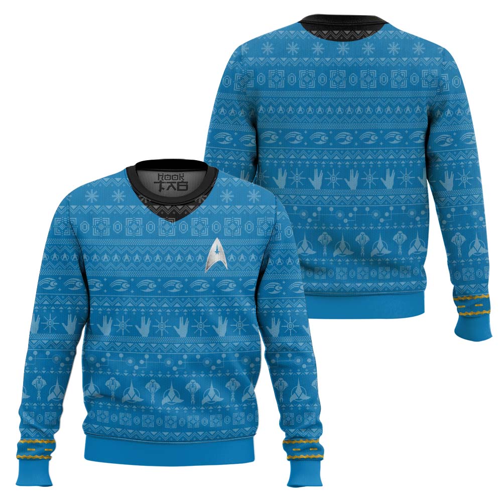 3D S.T The Original Series 1966 1969 Blue Ugly Christmas Ugly Sweater – Moonbestprint