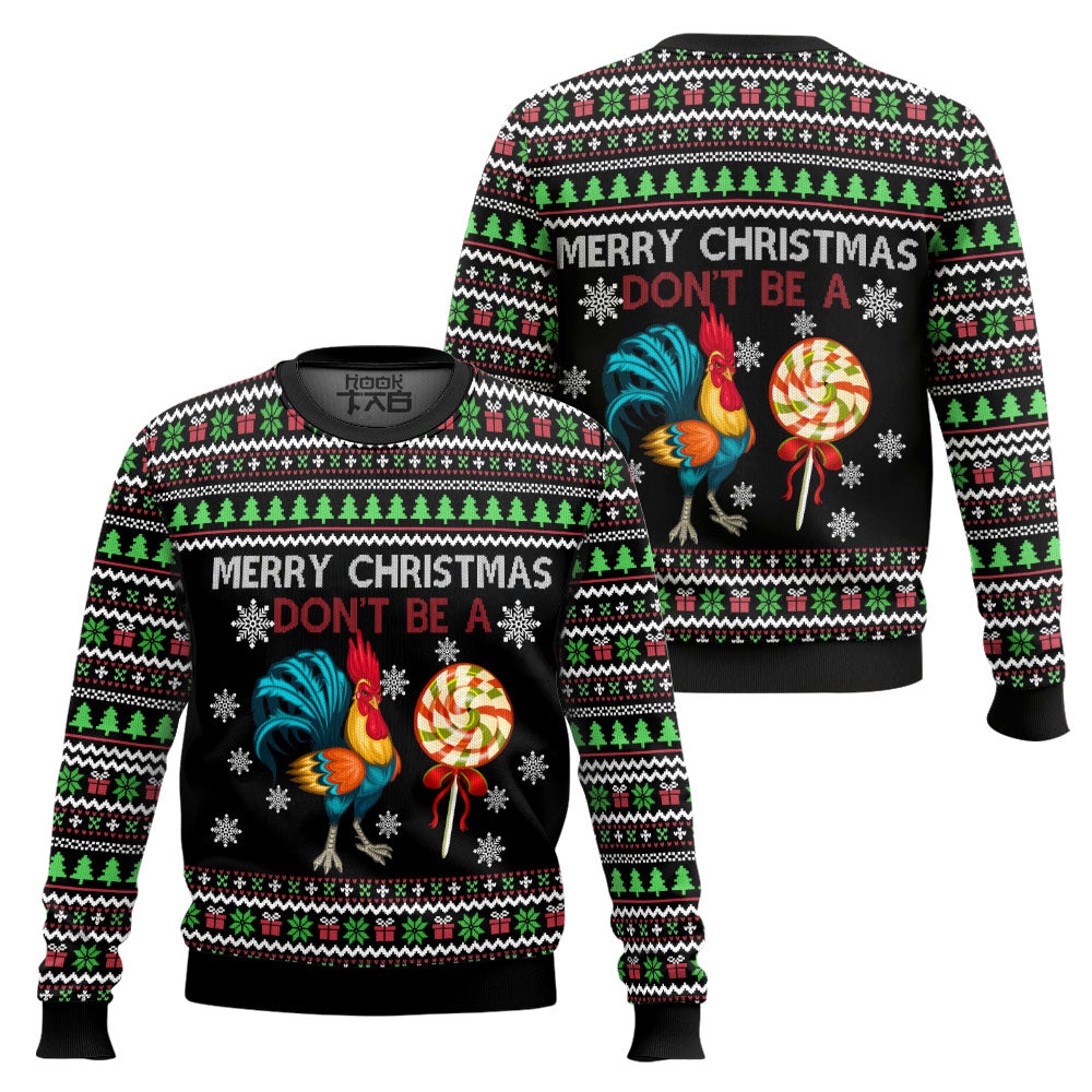 Merry Christmas Cock Print Crewugly Christmas Sweater – Moonbestprint