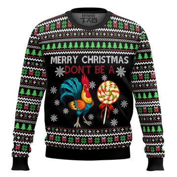 Merry Christmas Cock Print Crewugly Christmas Sweater – Moonbestprint