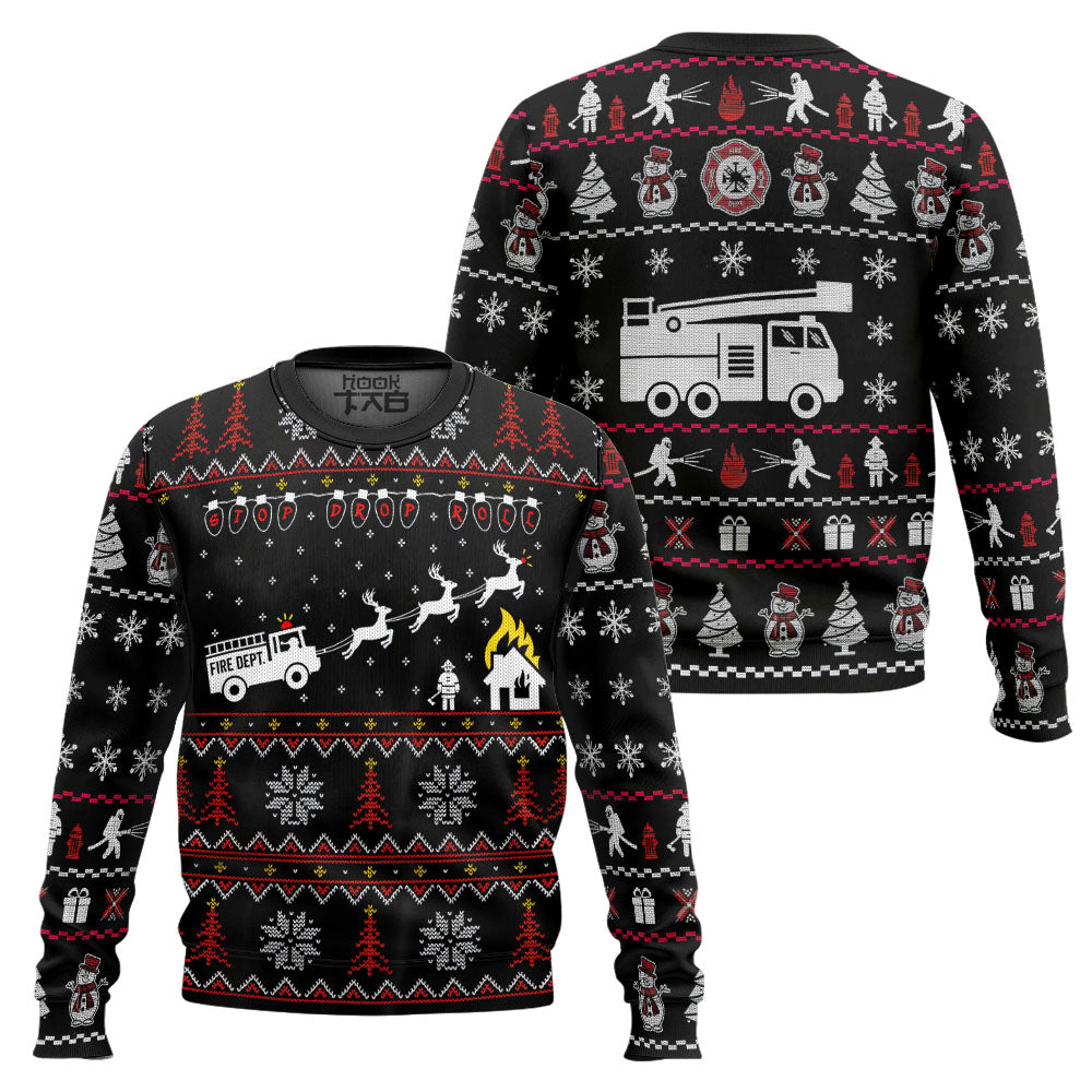 3D Firefighter FIRE DEPT Ugly Christmas Sweater Sweatshirt Apparel – Moonbestprint