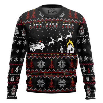 3D Firefighter FIRE DEPT Ugly Christmas Sweater Sweatshirt Apparel – Moonbestprint