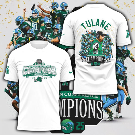 THE TULANE ARE YOUR 2025 AMERICAN FOOTBALL CHAMPIONS - T-Shirt Edition! | BA13 Moonbestprint