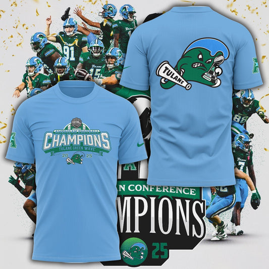 THE TULANE ARE YOUR 2025 AMERICAN FOOTBALL CHAMPIONS - T-Shirt Edition! Moonbestprint