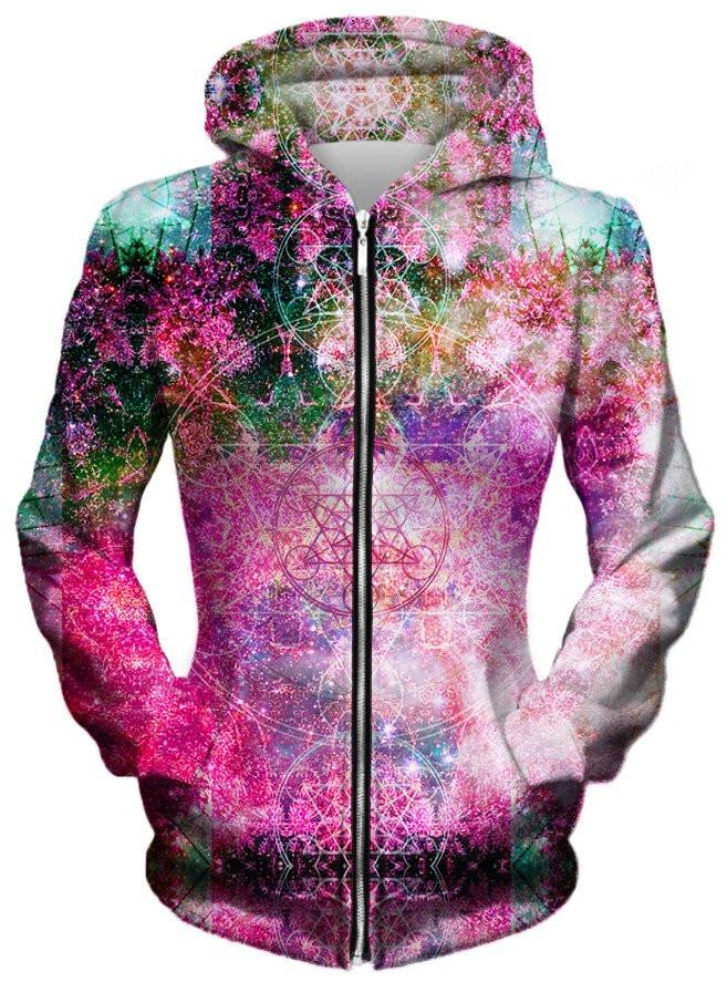 Pineal Metatron Galaxy Unisex Zip-Up Hoodie -Moonbestprint