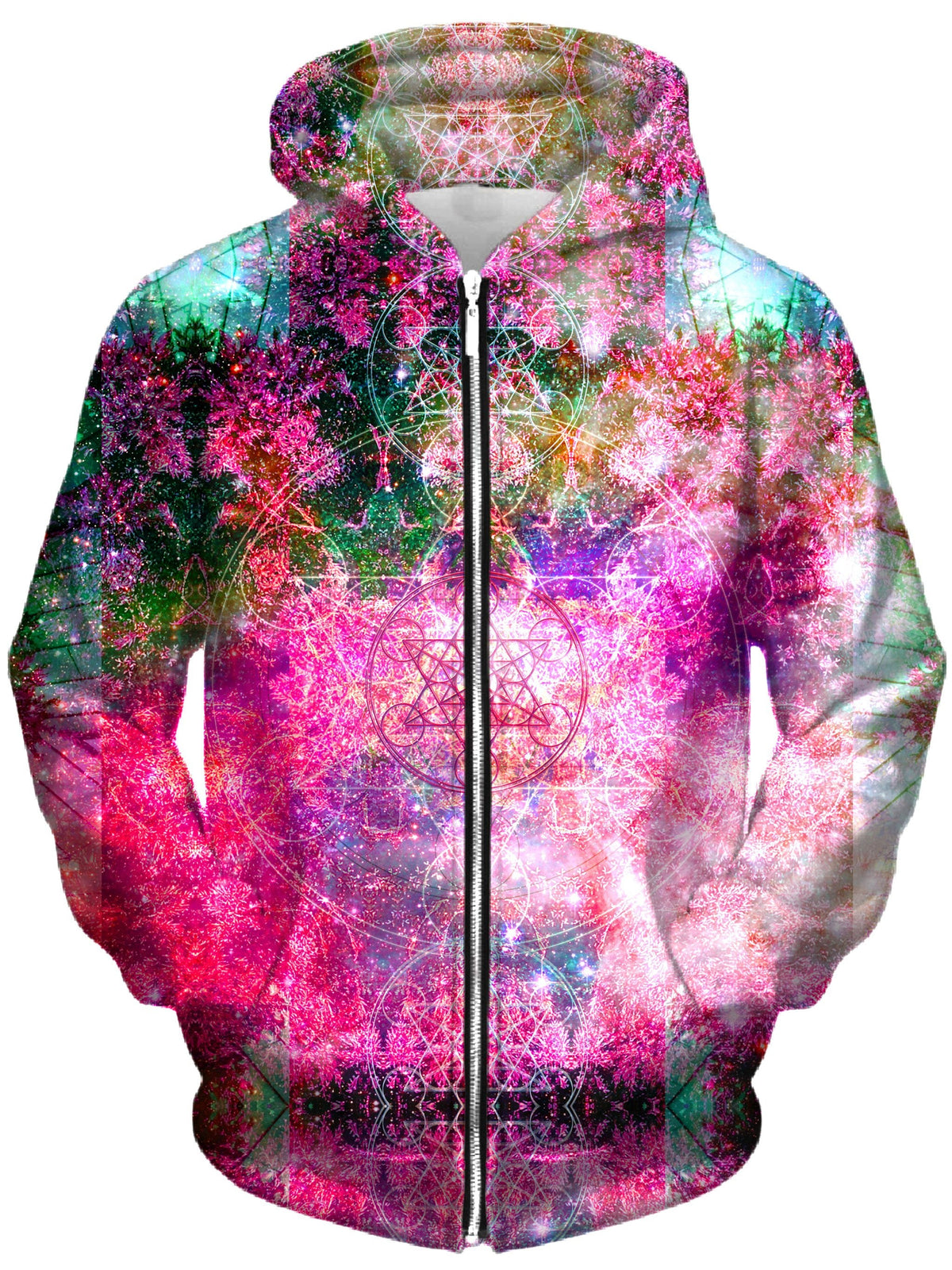 Pineal Metatron Galaxy Unisex Zip-Up Hoodie -Moonbestprint