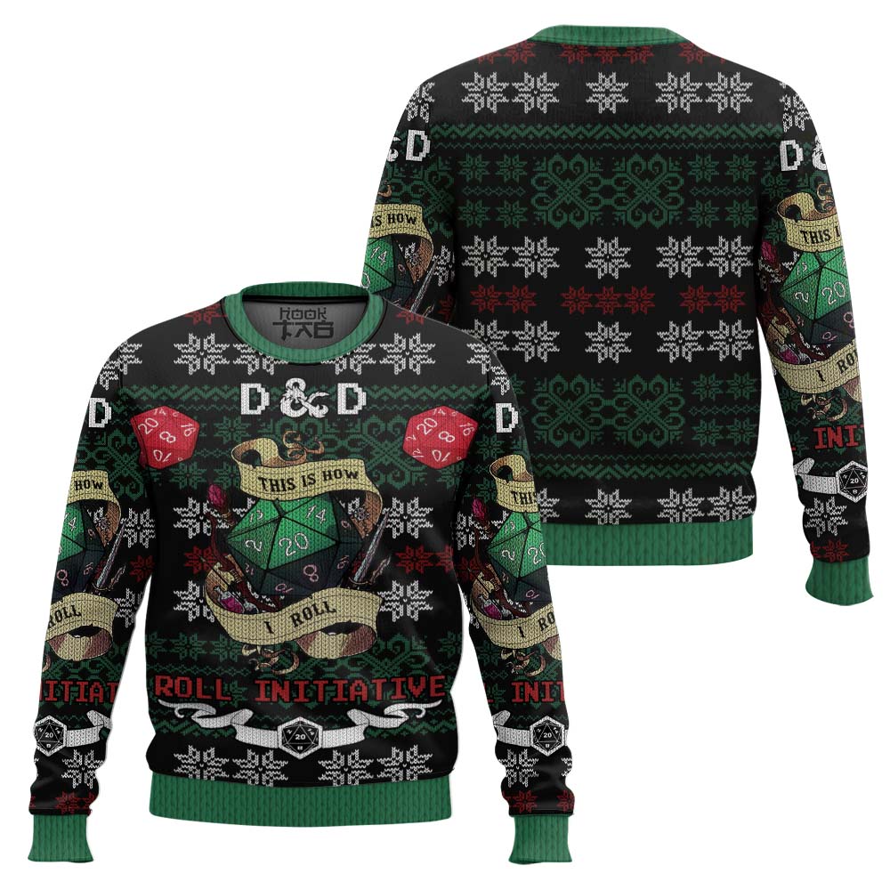 Roll Initiative Dungeons & Dragons Ugly Christmas Sweater – Moonbestprint