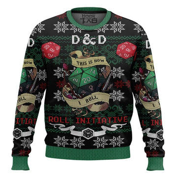Roll Initiative Dungeons & Dragons Ugly Christmas Sweater – Moonbestprint