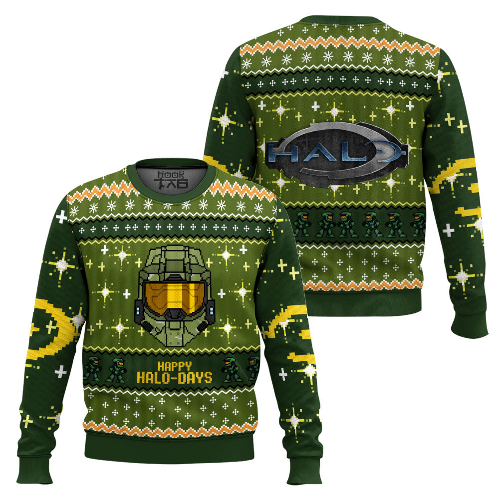 Happy Halo-Days Halo Ugly Christmas Sweater – Moonbestprint