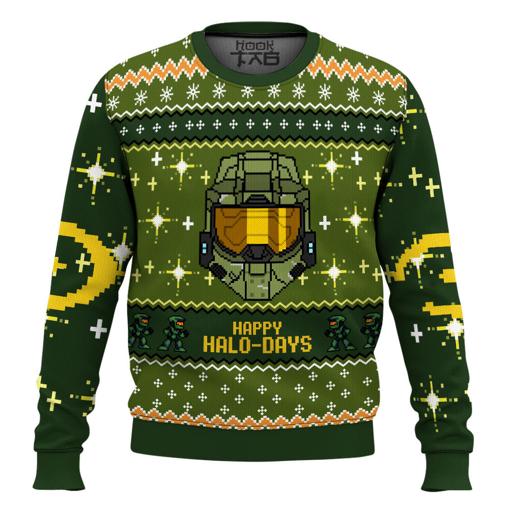 Happy Halo-Days Halo Ugly Christmas Sweater – Moonbestprint