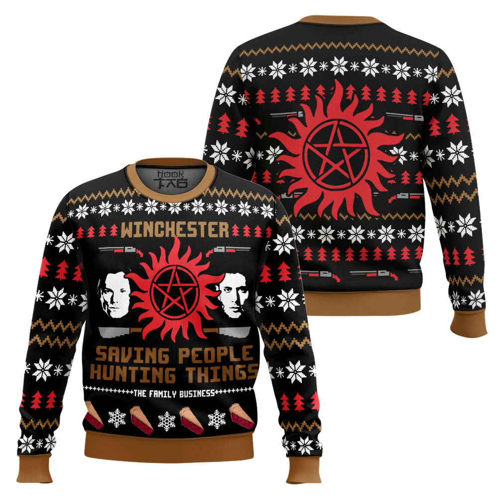 Christmas with the Winchesters Supernatural Ugly Christmas Sweater – Moonbestprint