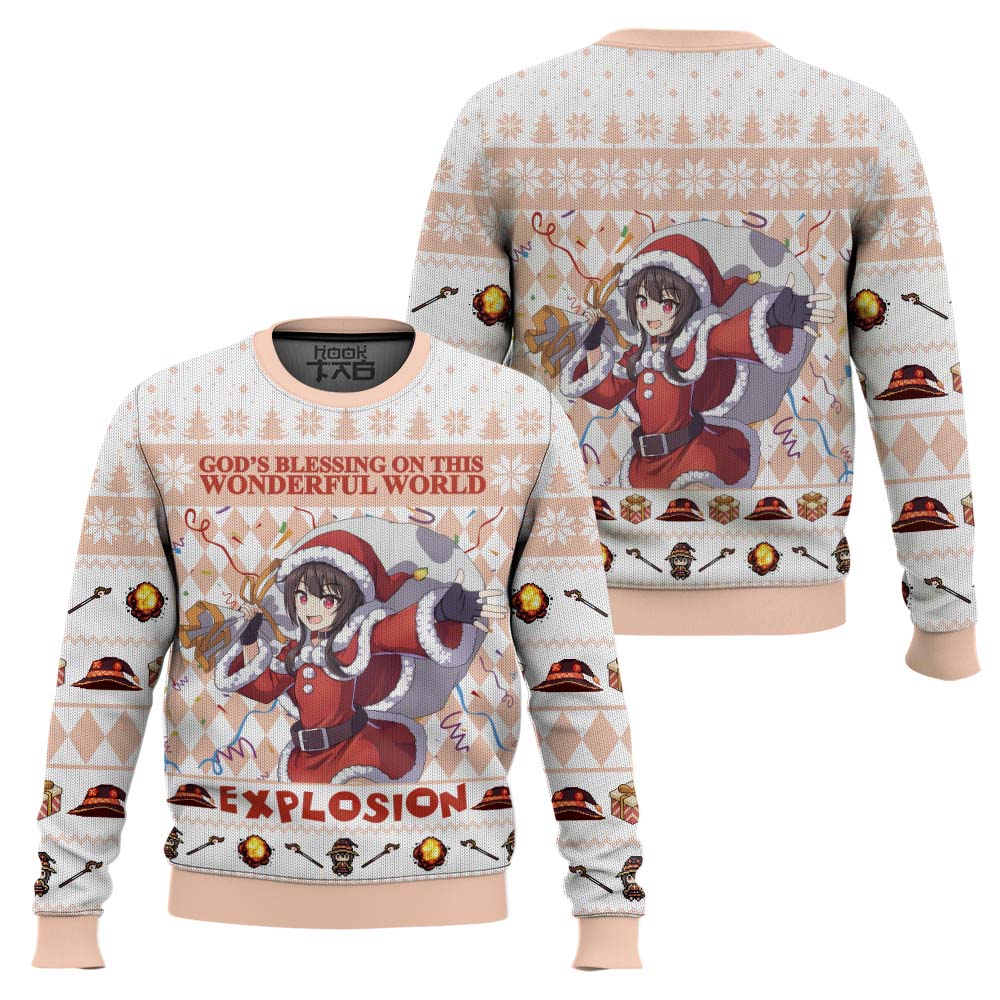 God's Blessing on this Wonderful World Explosion KonoSuba Ugly Christmas Sweater – Moonbestprint