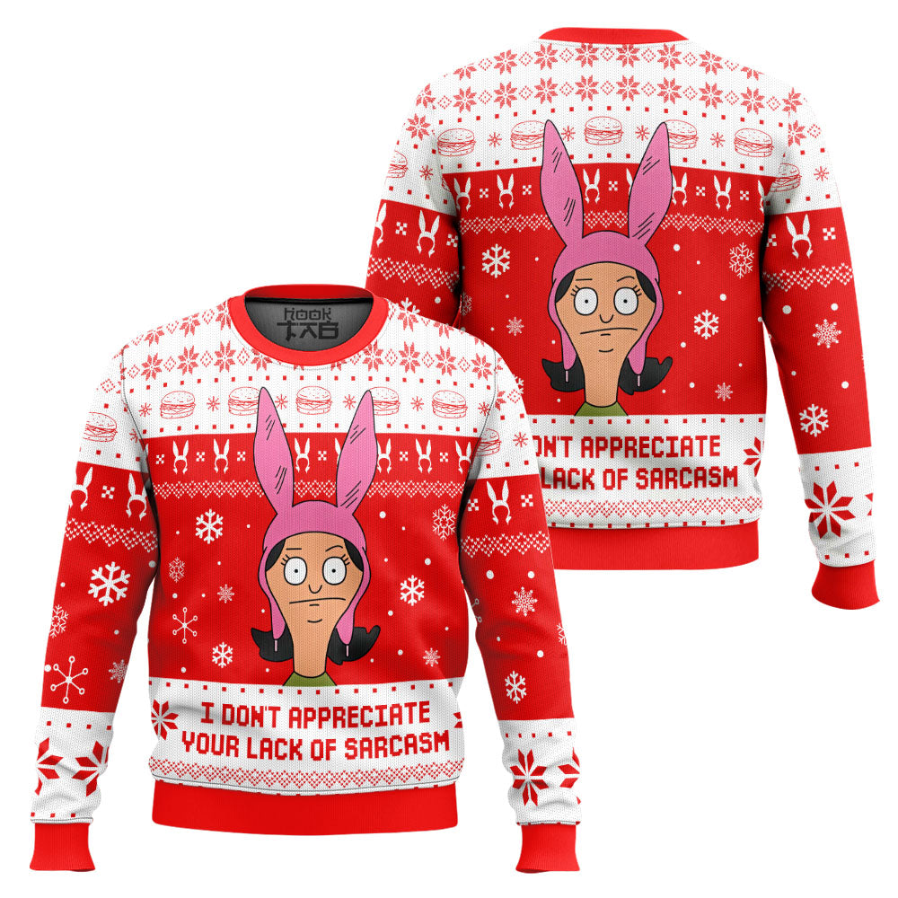 I Dont Appreciate Your Lack of Sarcasm Bob's Burgers Ugly Christmas Sweater – Moonbestprint