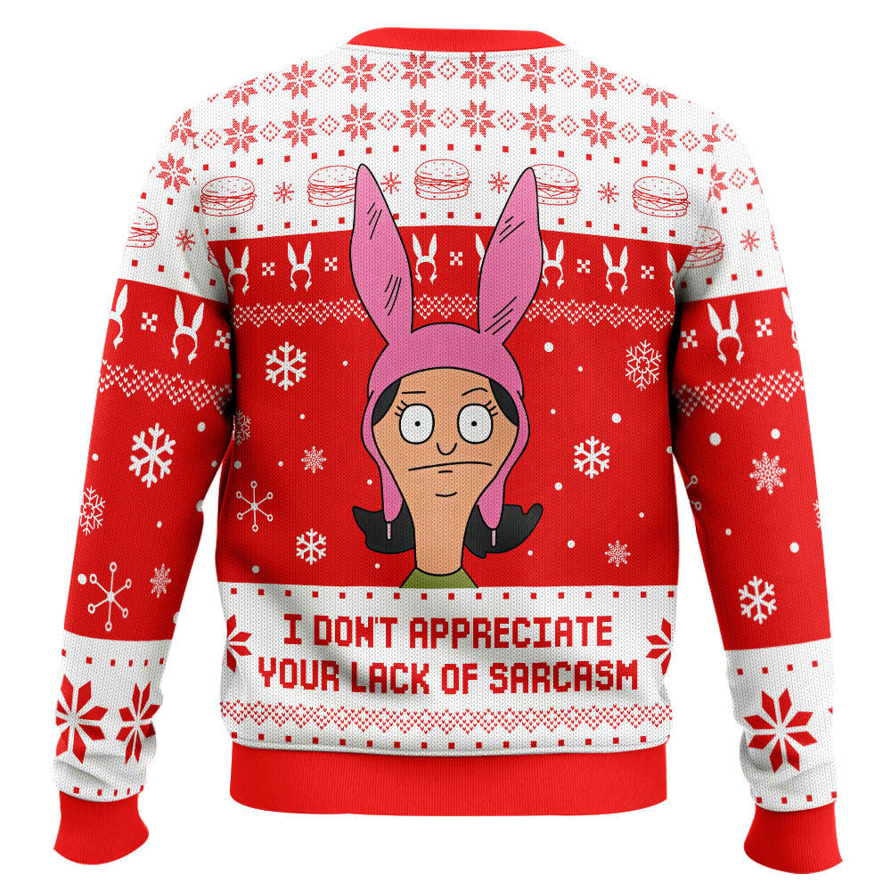I Dont Appreciate Your Lack of Sarcasm Bob's Burgers Ugly Christmas Sweater – Moonbestprint