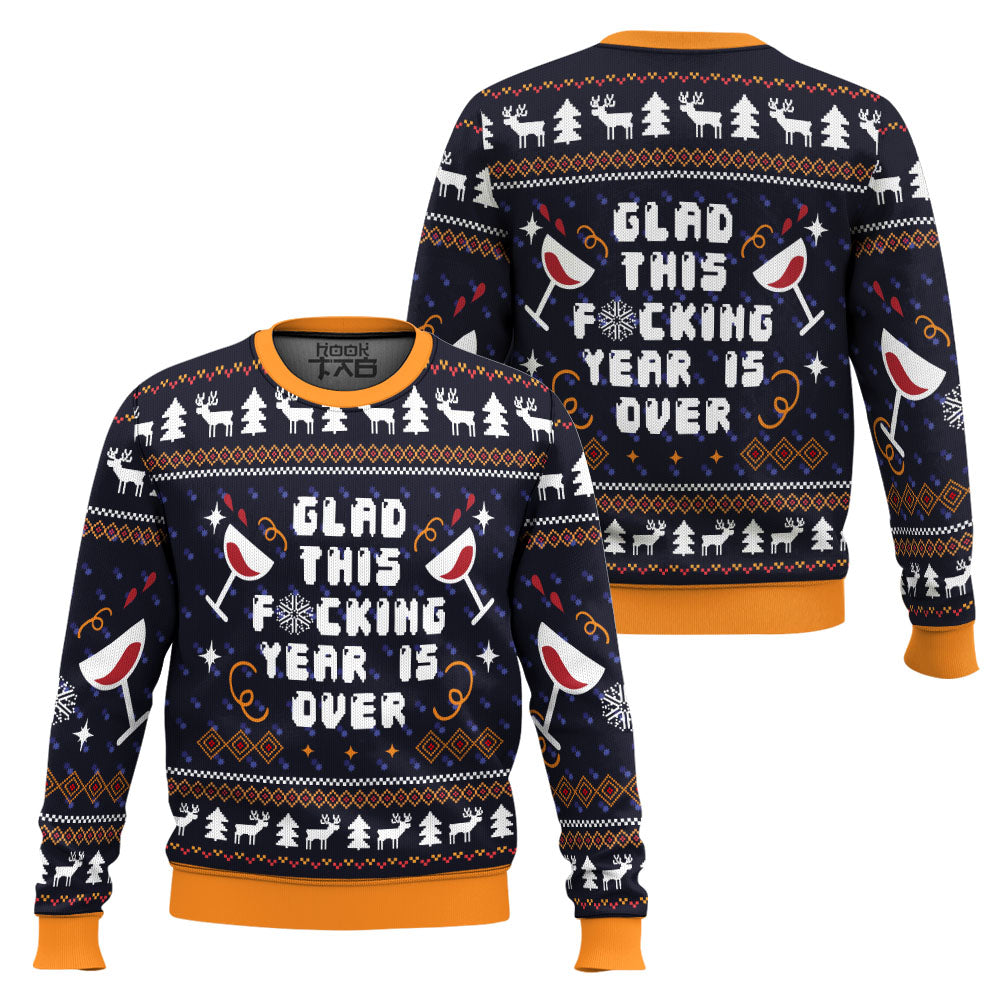 Glad This Fucking Year is Over Pop Culture Ugly Christmas Sweater – Moonbestprint