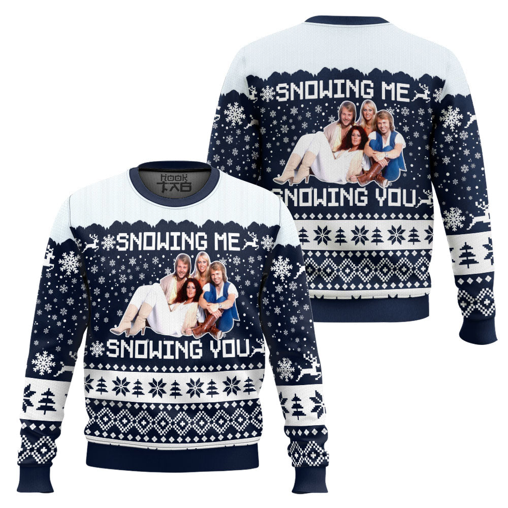 Snowing Me Snowing You ABBA Ugly Christmas Sweater – Moonbestprint