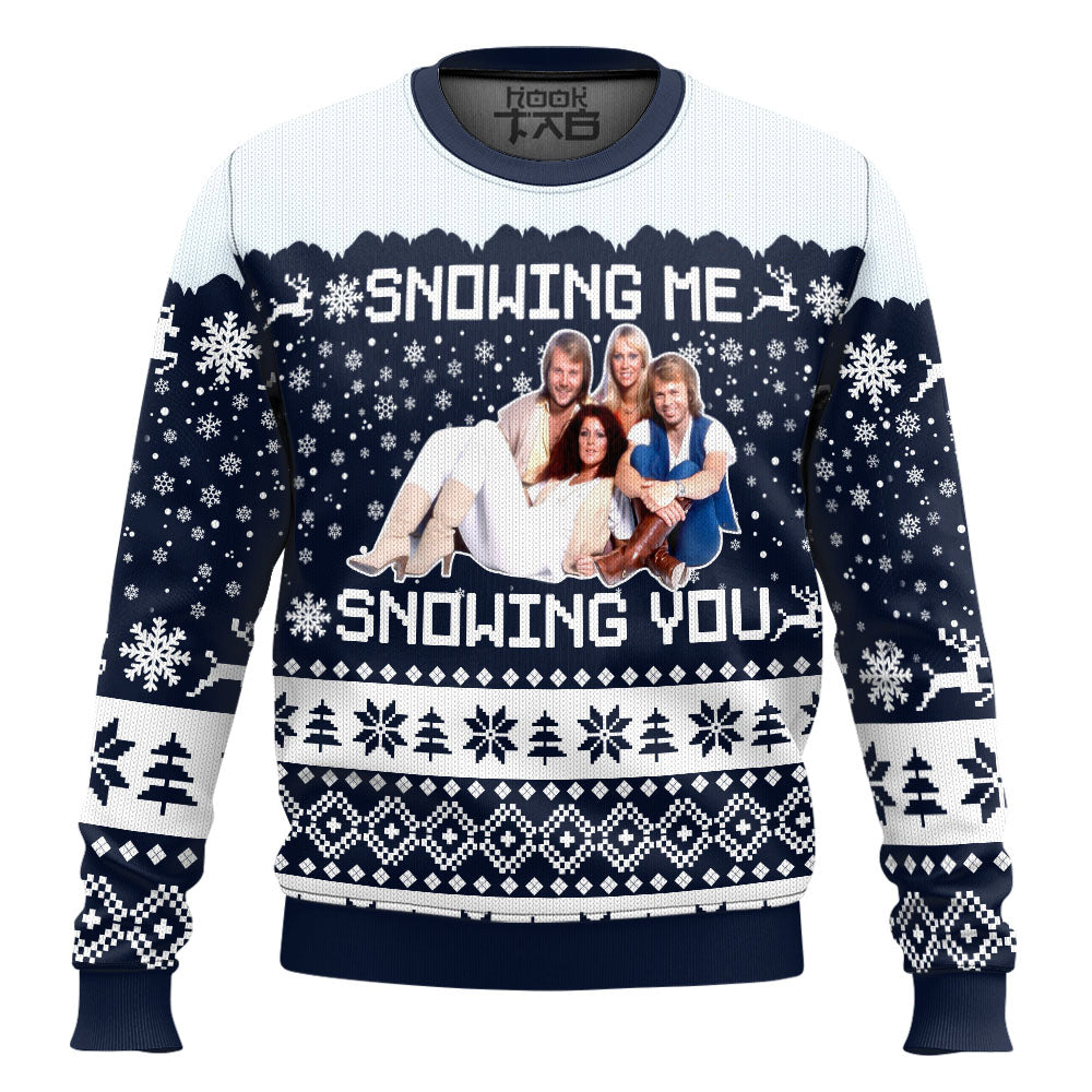 Snowing Me Snowing You ABBA Ugly Christmas Sweater – Moonbestprint
