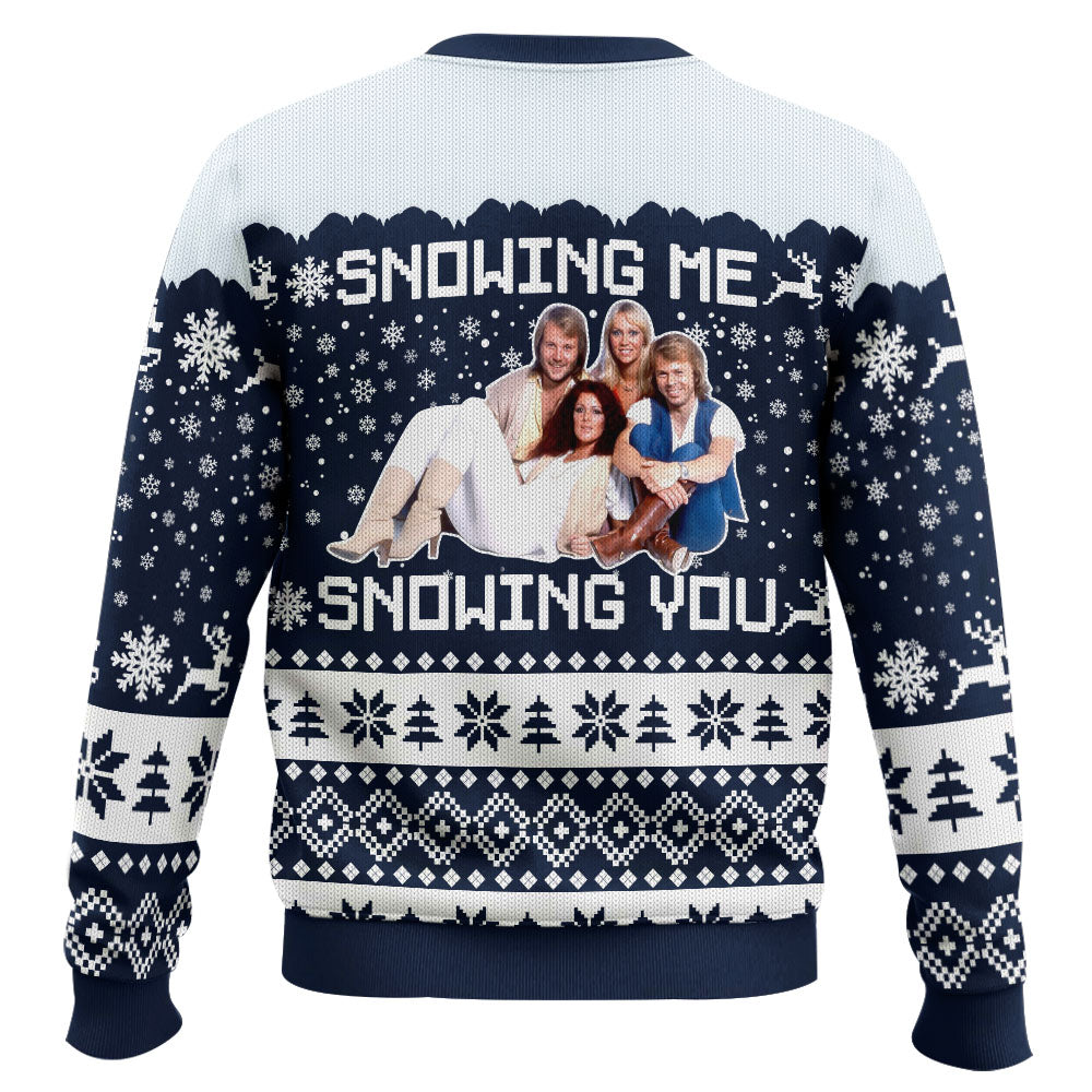 Snowing Me Snowing You ABBA Ugly Christmas Sweater – Moonbestprint